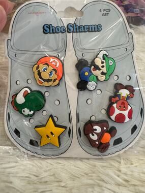 Super Mario  and friends shoe Charms Set 6pcs